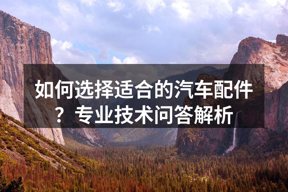 选择合适的汽车配件