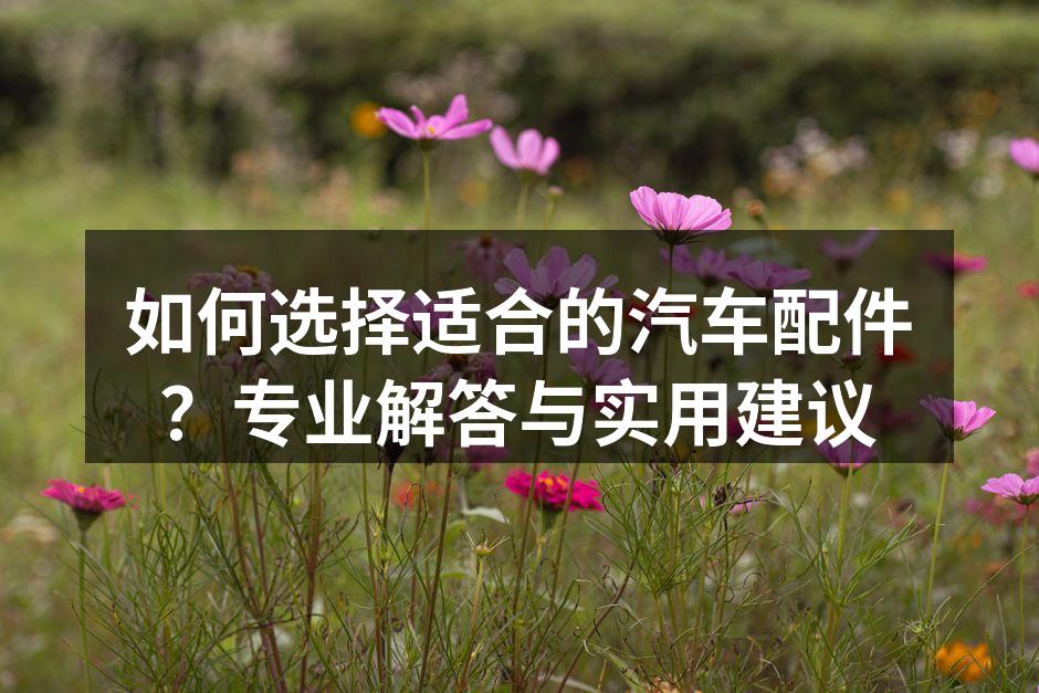 汽车配件的重要性